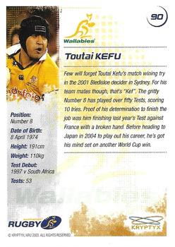 2003 Kryptyx The Defenders Australian Rugby Union #90 Toutai Kefu Back